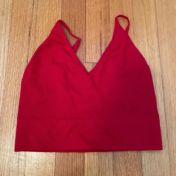 Tops - red crop cami top